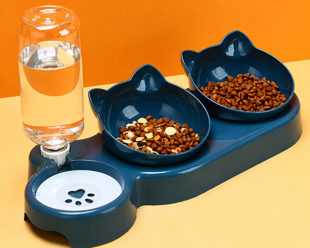 Anti-Tip Cat Bowl Feeder
